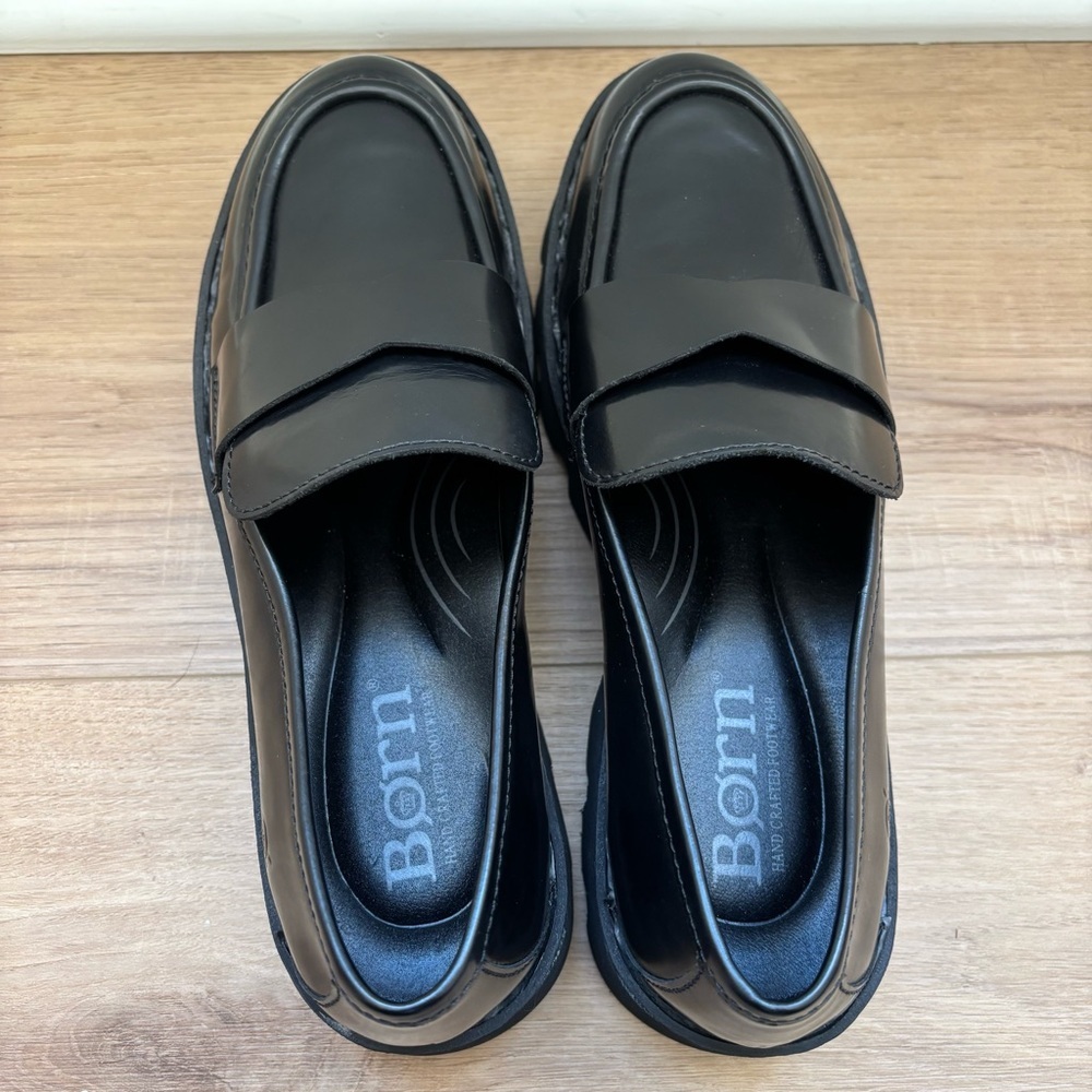 Born Sigge Black Leather Loafers Women Size 9.5 - Picture 5 of 10